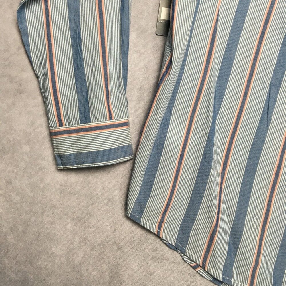 Lucky Brand Womens Button Up Long Sleeve Shirt size Large New w Tags Blue Stripe - Picture 13 of 16